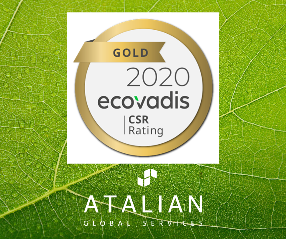 EcoVadis Gold 2020 ATALIAN 3 years